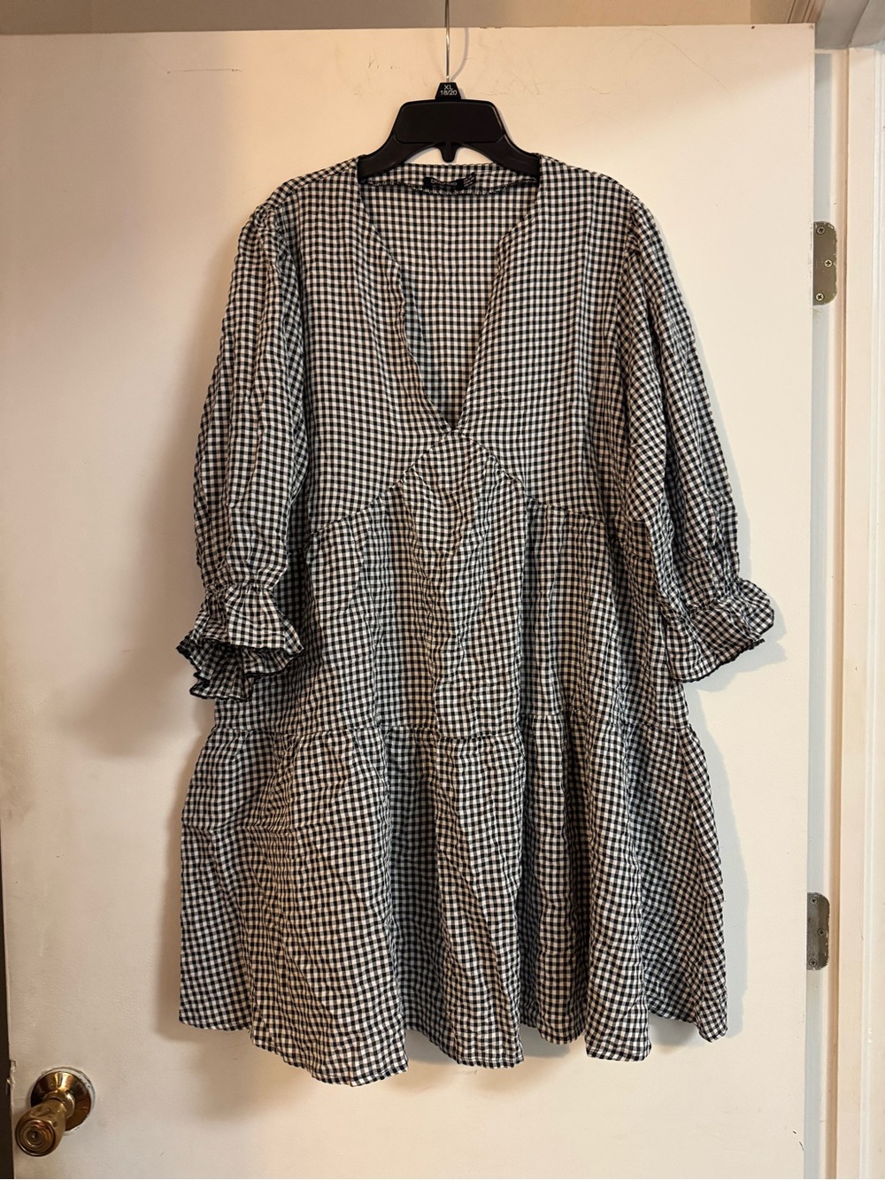 Boohoo Black and White Gingham Midi Dress